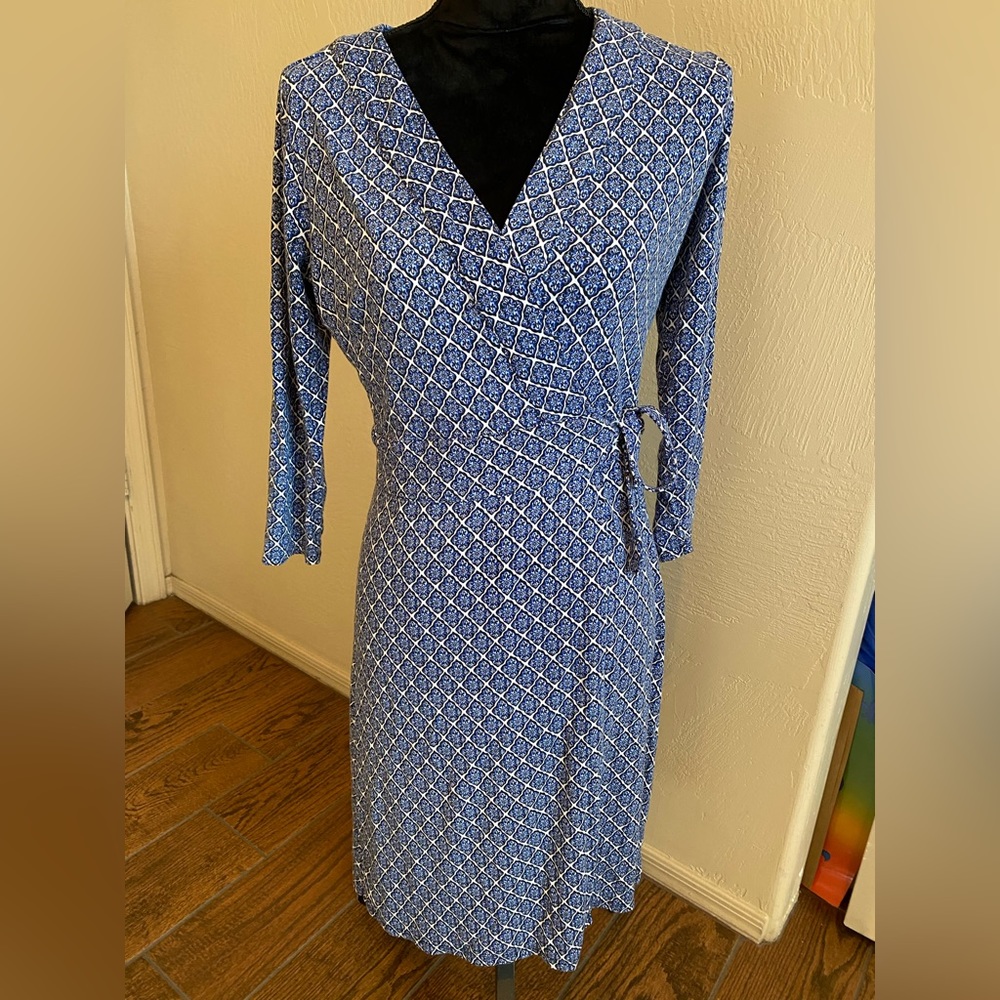 Ann Taylor Blue Wrap Dress Size 4